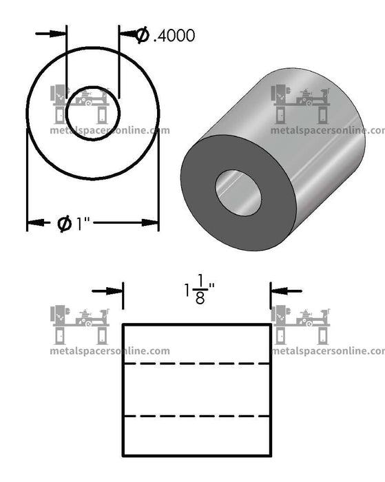 Mild Steel Spacer 1" OD X 3/8" ID