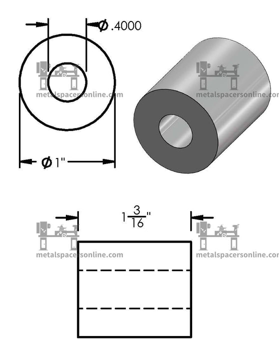 Mild Steel Spacer 1" OD X 3/8" ID