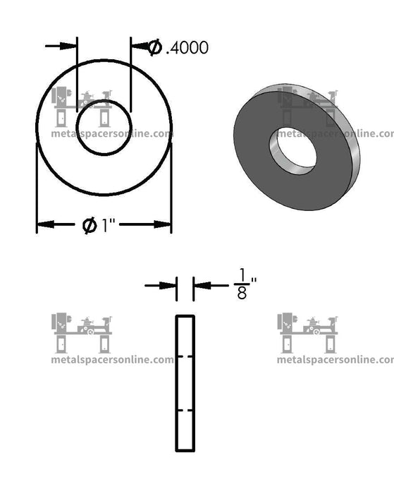 Mild Steel Spacer 1" OD X 3/8" ID