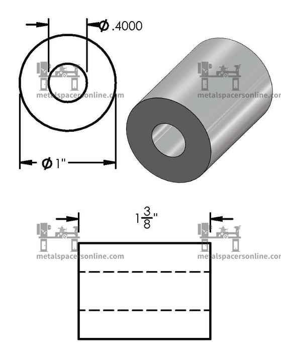 Mild Steel Spacer 1" OD X 3/8" ID