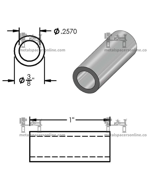 Mild Steel Spacer 3/8" OD X 1/4" ID