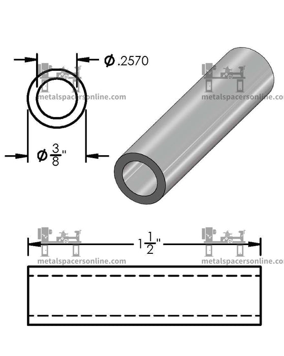 Mild Steel Spacer 3/8" OD X 1/4" ID