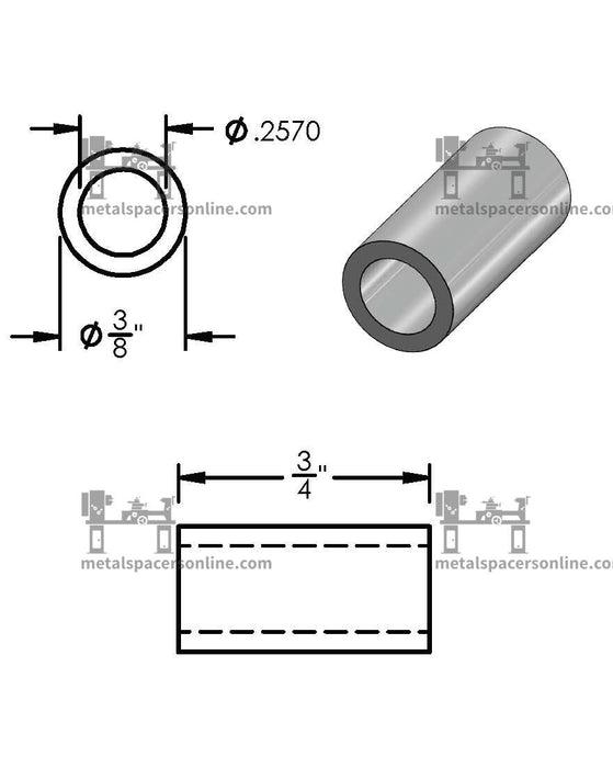 Mild Steel Spacer 3/8" OD X 1/4" ID