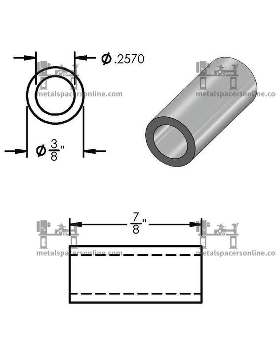 Mild Steel Spacer 3/8" OD X 1/4" ID