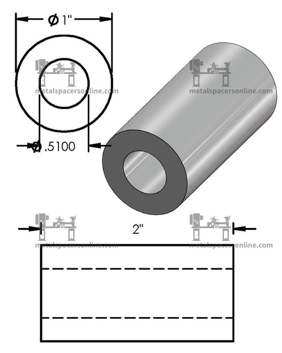 Mild Steel Spacer 1" OD X 1/2" ID