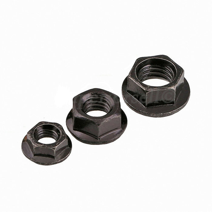 M8 Black Zinc Flange Nut - Metal Spacers Online